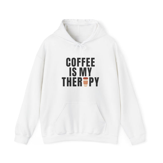 Coffee is therapy Unisex Heavy Hooded Sweatshirt