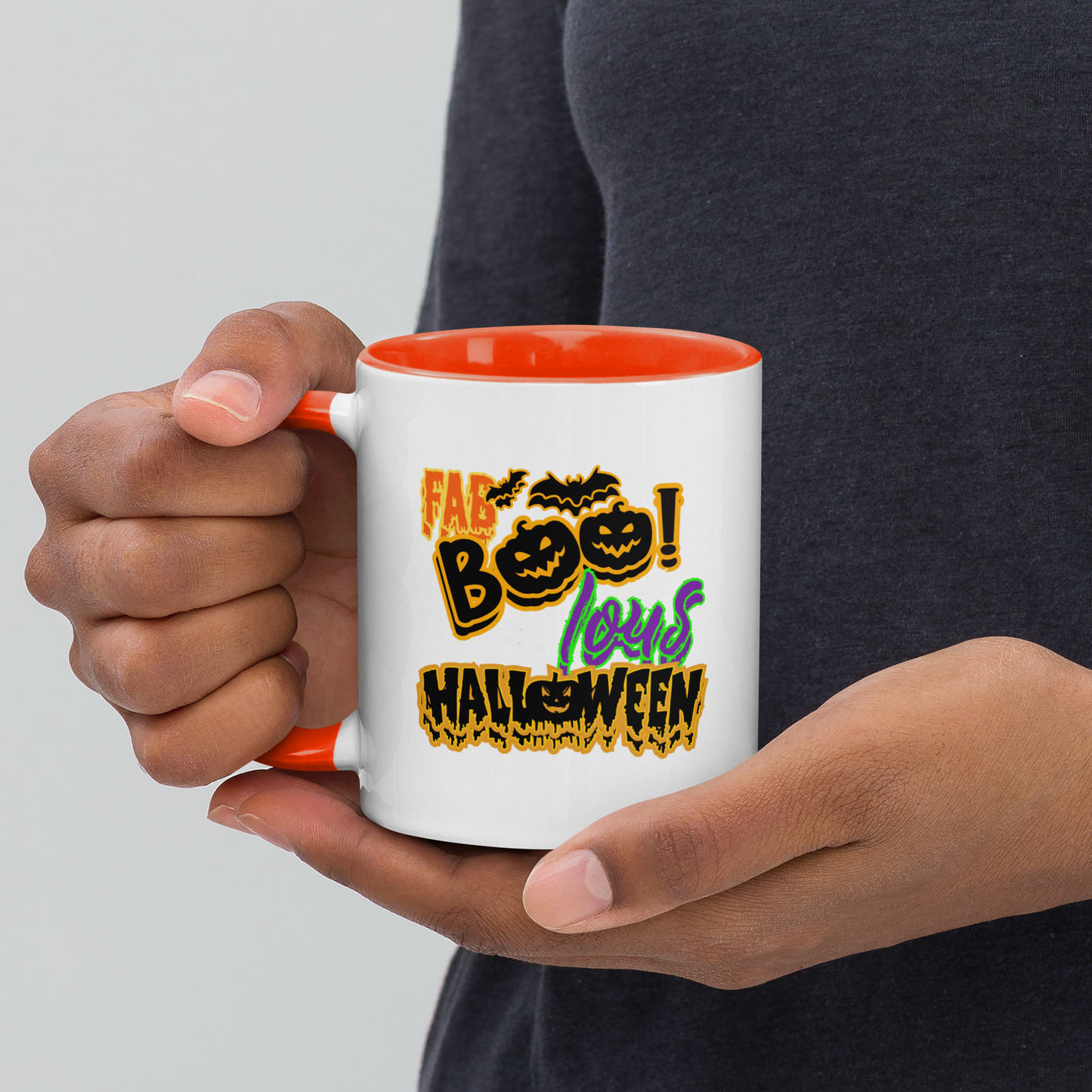 Ceramic Mug with Color Inside | | Perfect Gift Idea for Birthday and Halloween | Dishwasher Proof | Fun Pottery Mug for Hot Chocolate and Tea | Drinkware