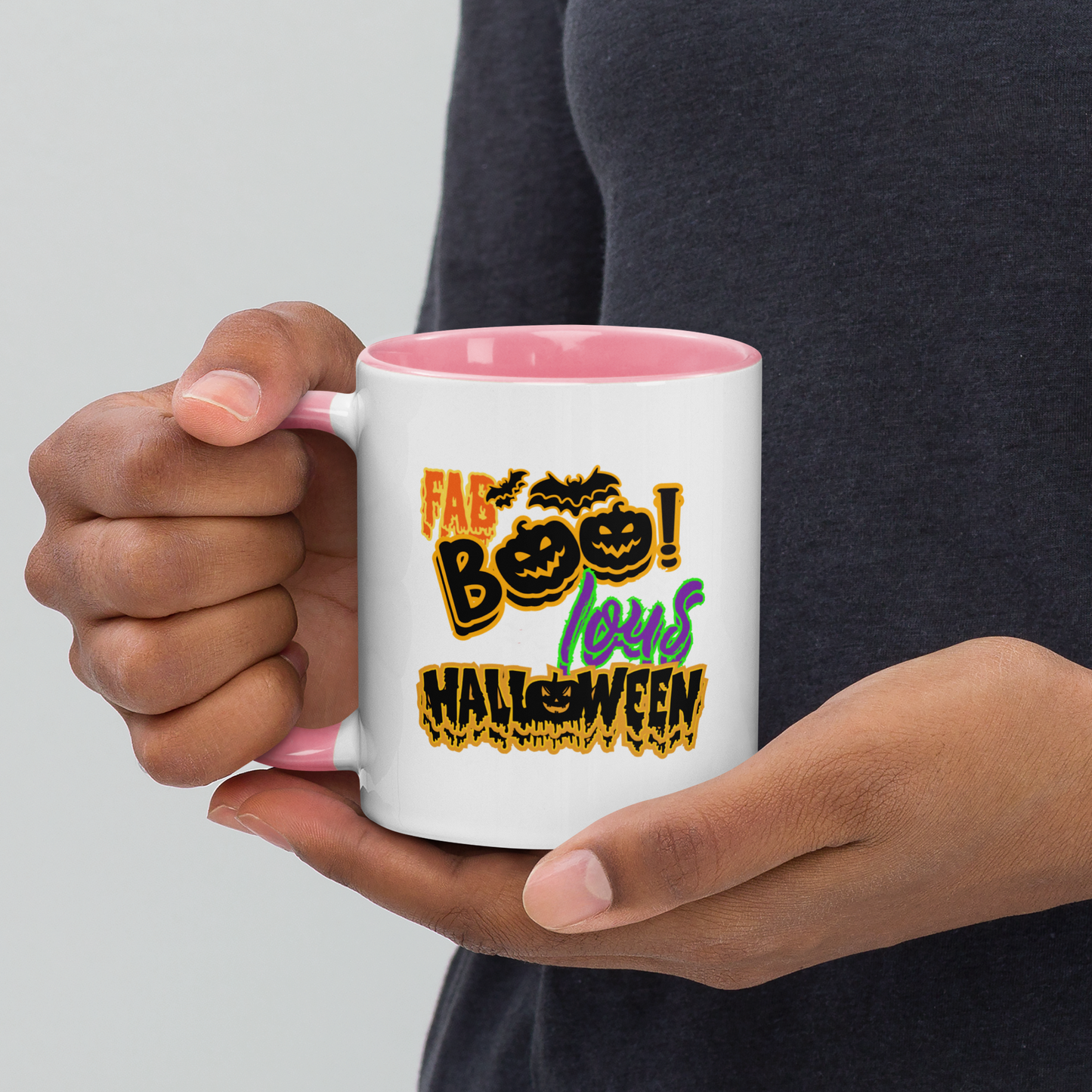 Ceramic Mug with Color Inside | | Perfect Gift Idea for Birthday and Halloween | Dishwasher Proof | Fun Pottery Mug for Hot Chocolate and Tea | Drinkware
