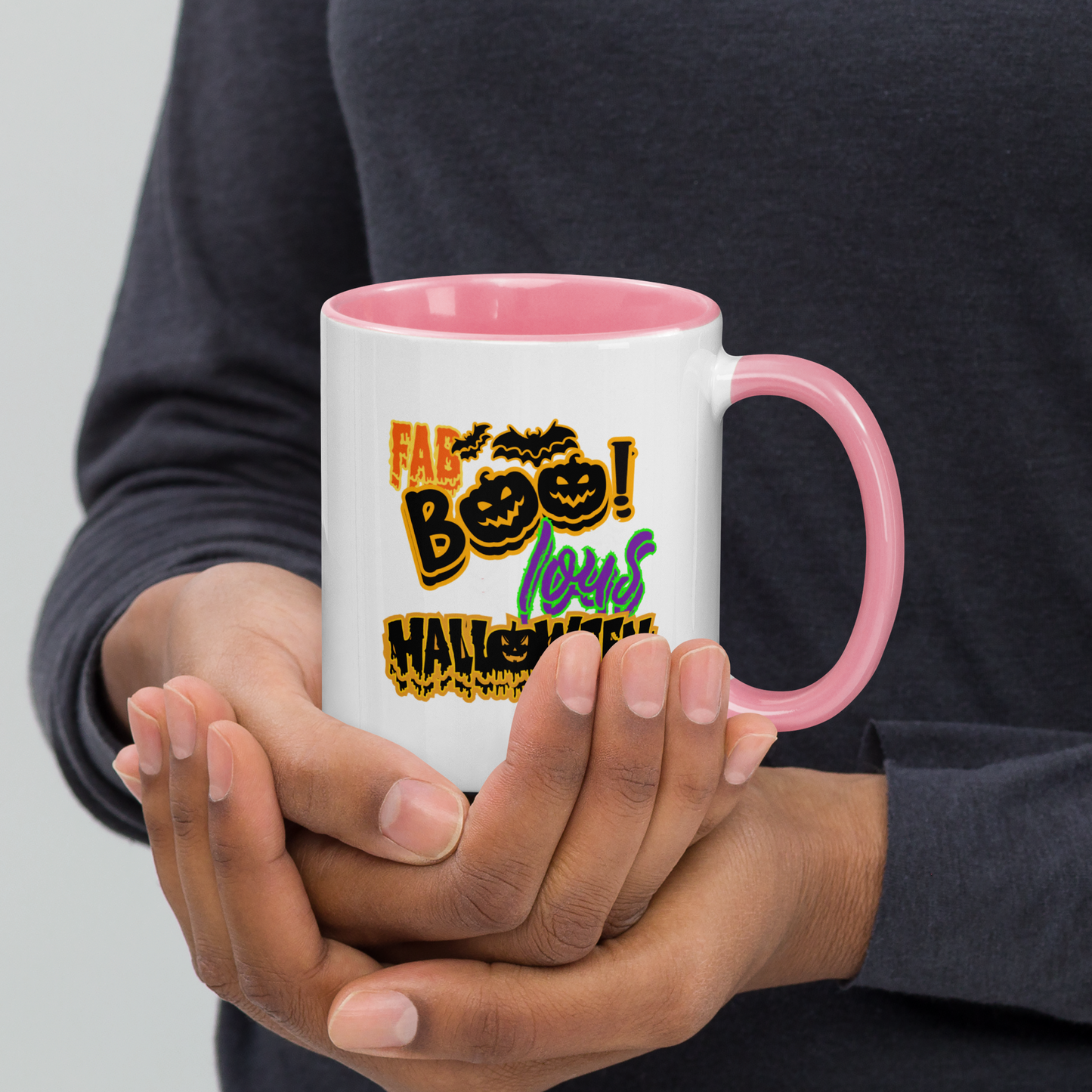 Ceramic Mug with Color Inside | | Perfect Gift Idea for Birthday and Halloween | Dishwasher Proof | Fun Pottery Mug for Hot Chocolate and Tea | Drinkware