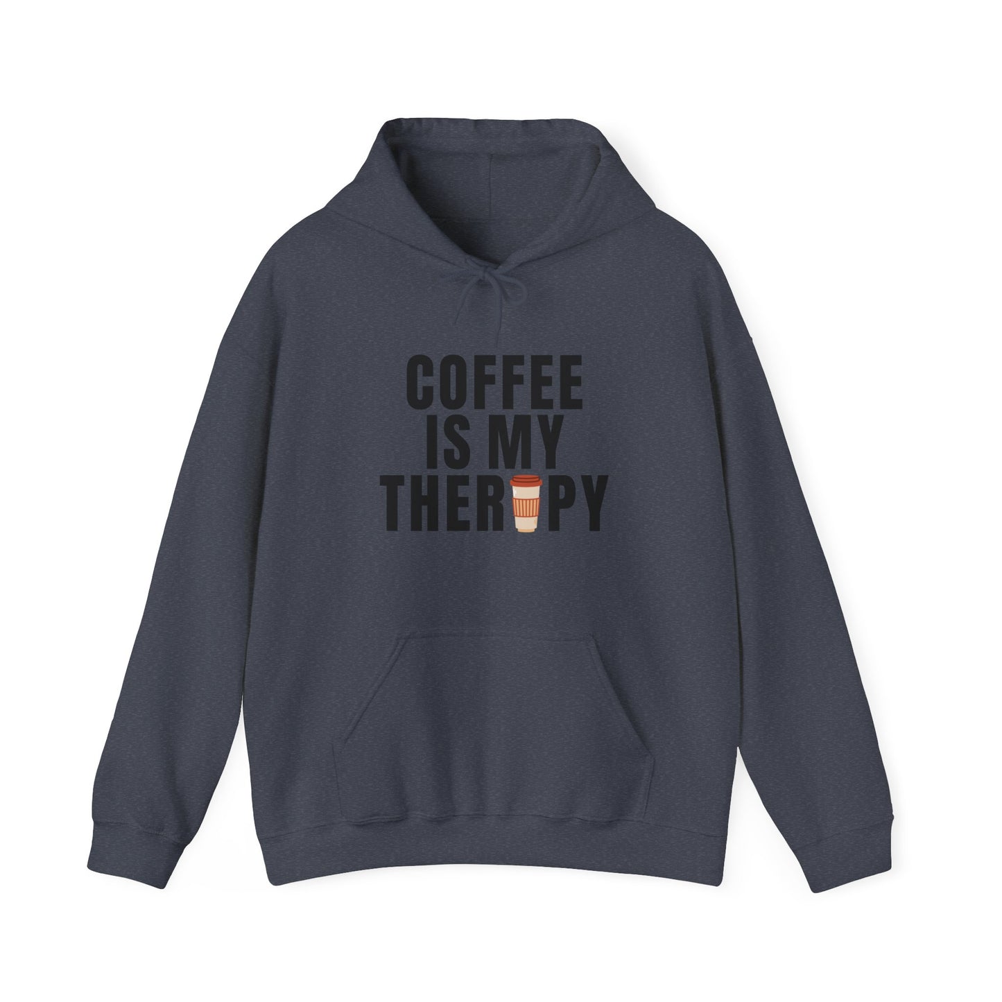 Coffee is therapy Unisex Heavy Hooded Sweatshirt