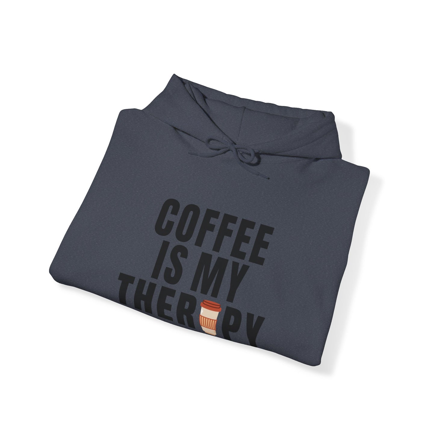 Coffee is therapy Unisex Heavy Hooded Sweatshirt