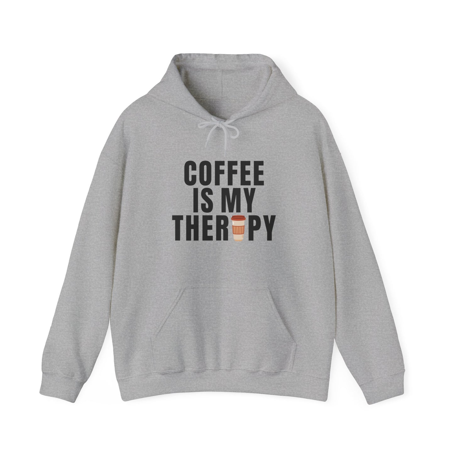 Coffee is therapy Unisex Heavy Hooded Sweatshirt