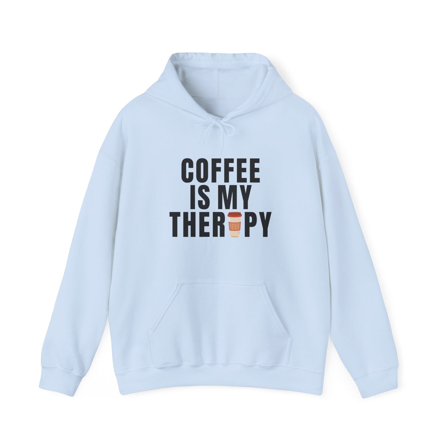 Coffee is therapy Unisex Heavy Hooded Sweatshirt