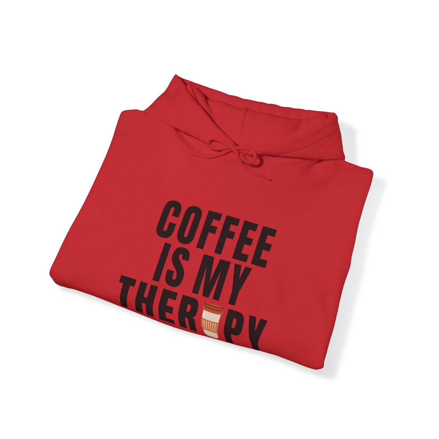 Coffee is therapy Unisex Heavy Hooded Sweatshirt