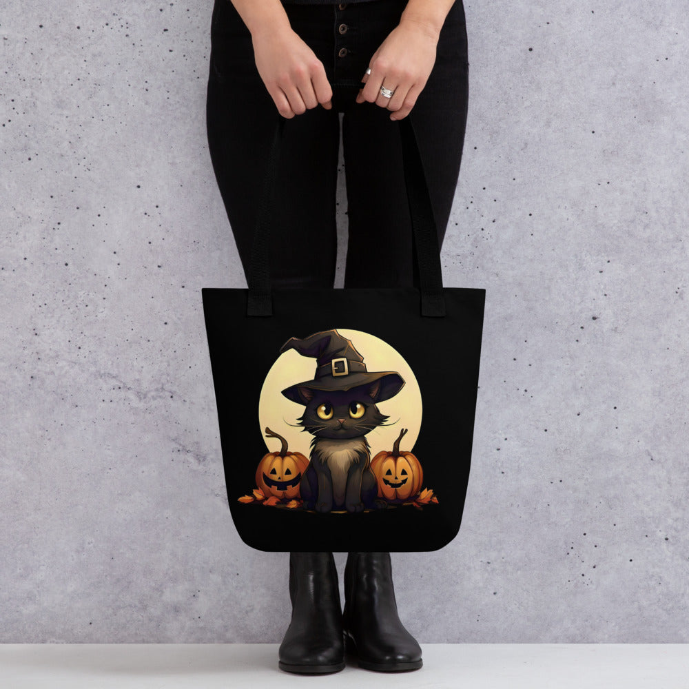 Meowy pumpkin | Cats halloween Tote bags | Holiday Gift Cat Lovers