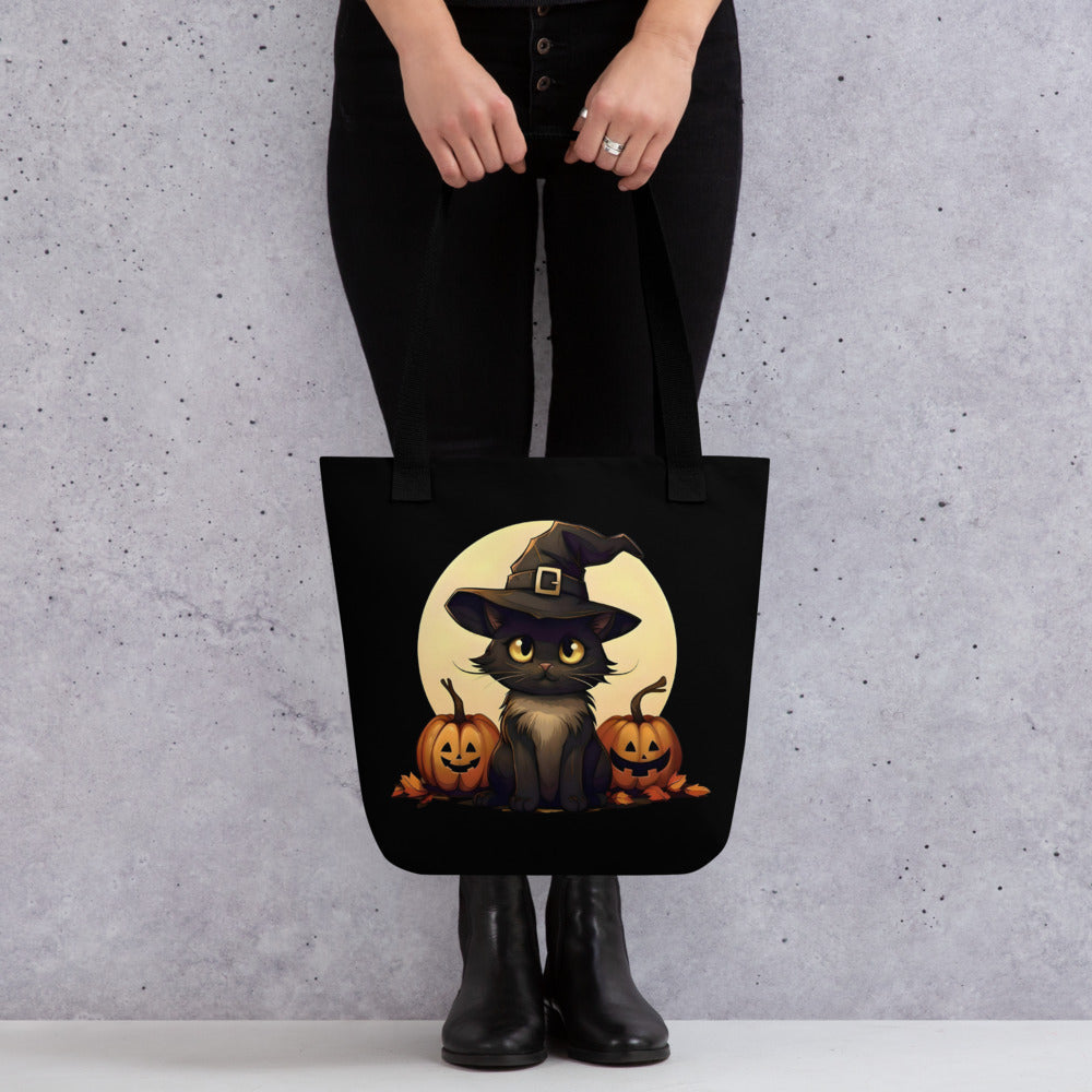 Meowy pumpkin | Cats halloween Tote bags | Holiday Gift Cat Lovers