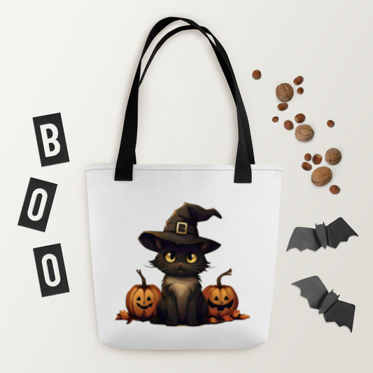 Meowy pumpkin | Cats halloween Tote bags | Holiday Gift Cat Lovers