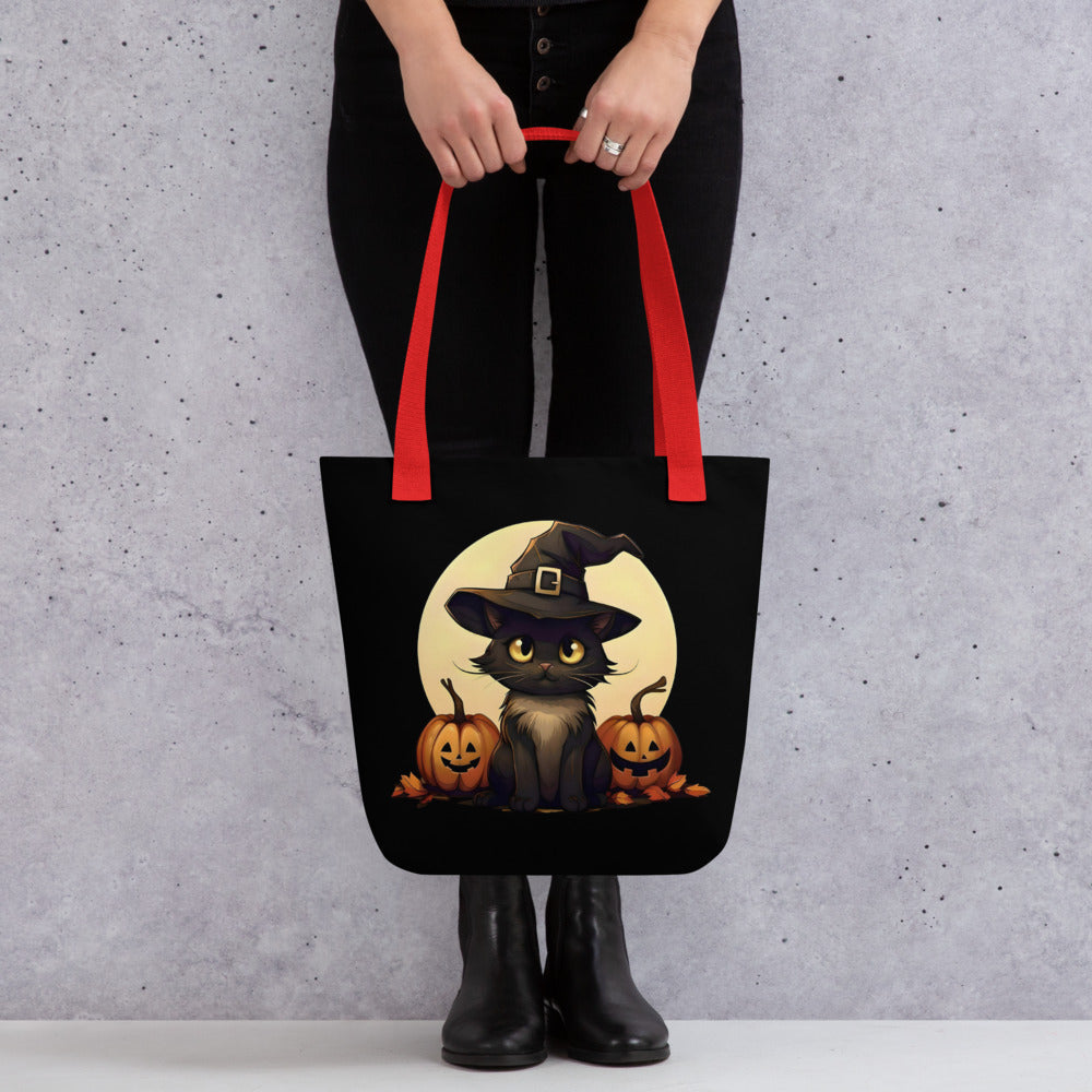 Meowy pumpkin | Cats halloween Tote bags | Holiday Gift Cat Lovers