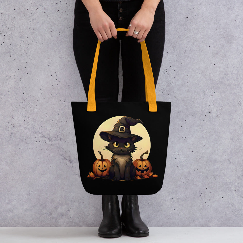 Meowy pumpkin | Cats halloween Tote bags | Holiday Gift Cat Lovers