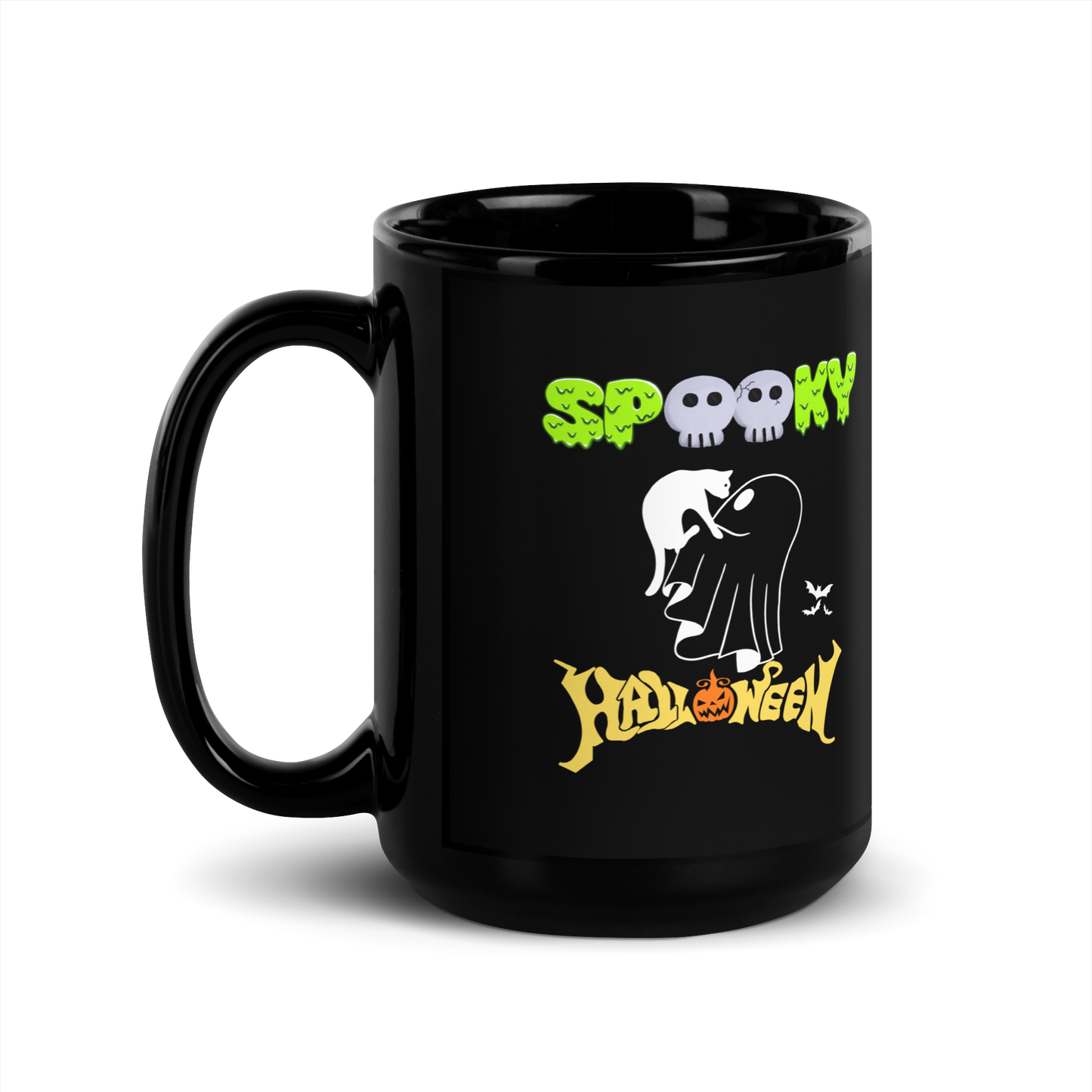 Unique Black Coffee Mug | Glossy 11oz 15oz | Microwave & Dishwasher Safe | Customized Ceramic Cup | Great for Coffee and Tea Enthusiasts | Gift for him | |Halloween Mug | Gift for her