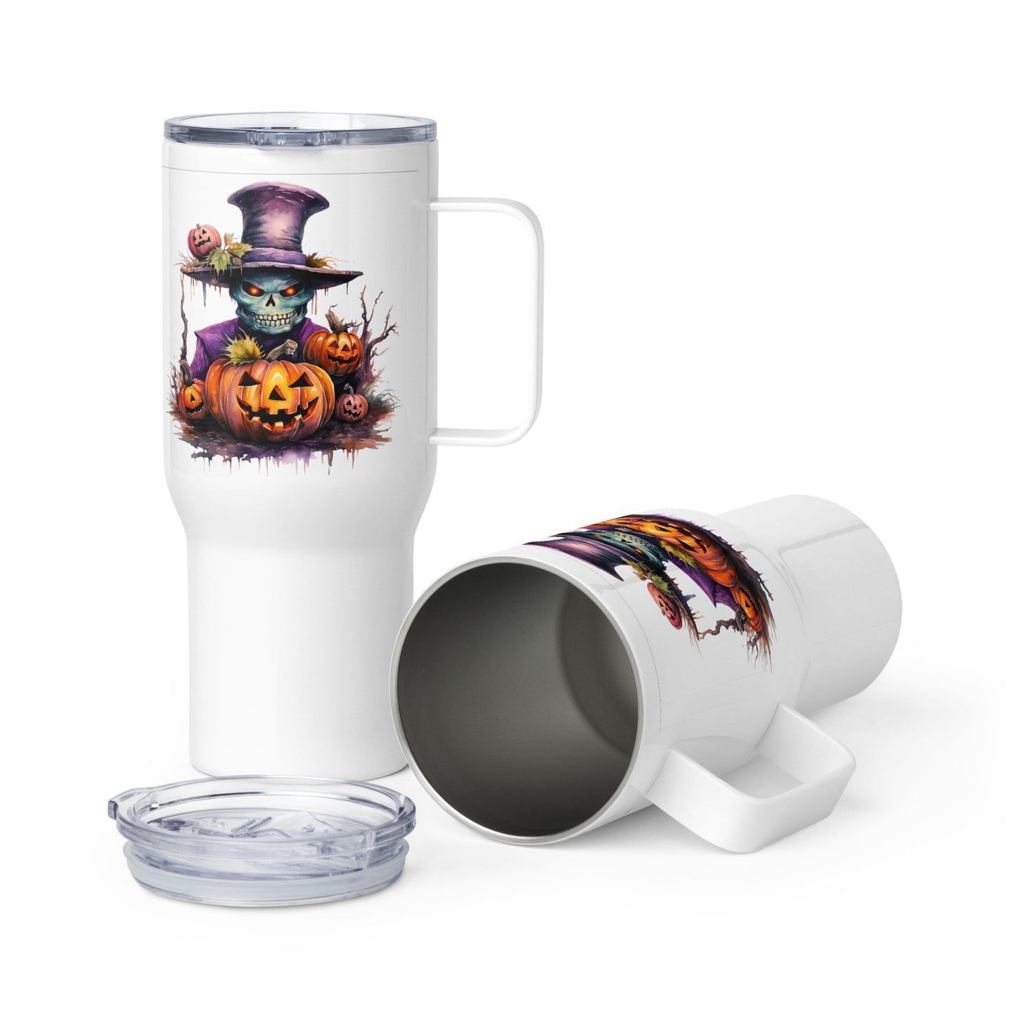 Halloween Travel Mug with Convenient Handle | Enhanced travel mug | Thermal Insulation | 25 oz (739 ml) Capacity