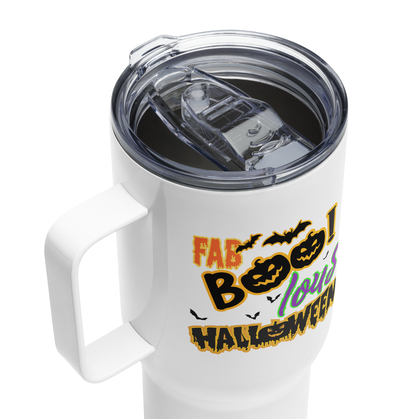 Halloween Travel Mug with Convenient Handle | Enhanced travel mug | Thermal Insulation | 25 oz (739 ml) Capacity