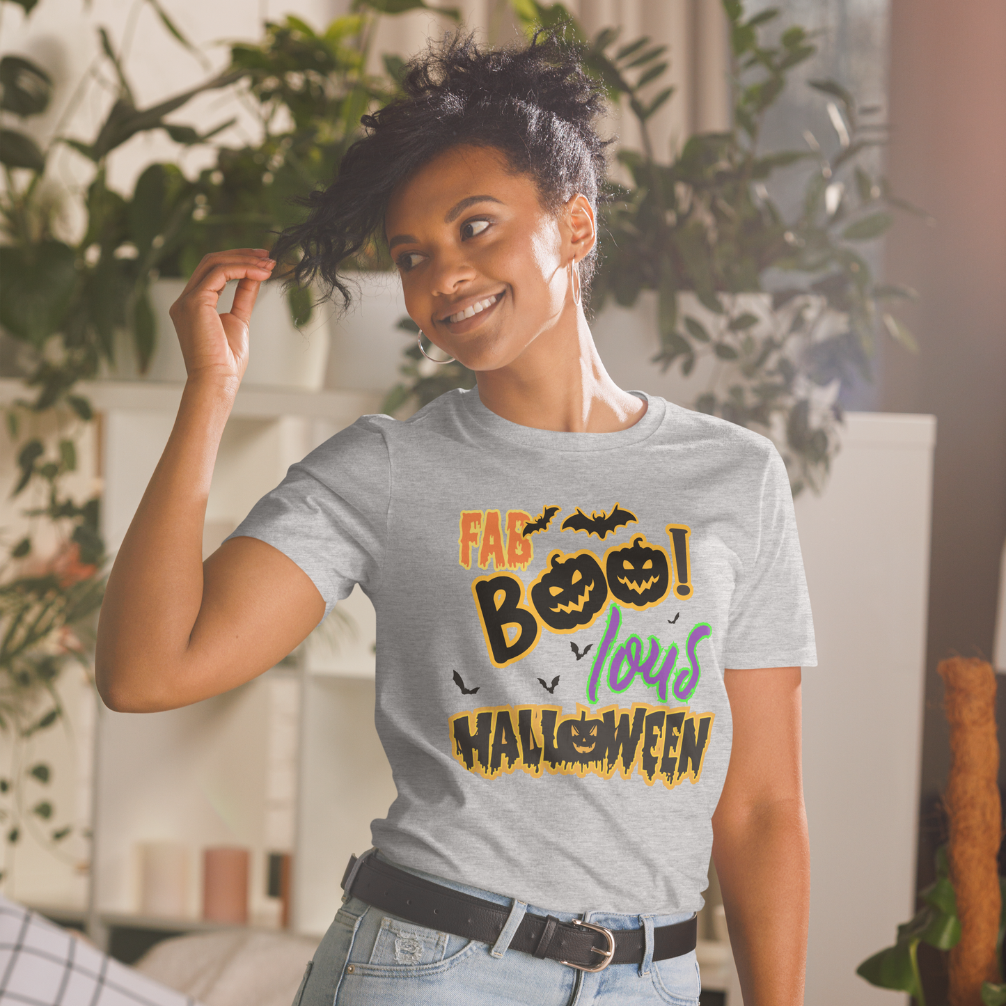 Ghostly Glamour | Embrace the Halloween Tee| Short-Sleeve Unisex T-Shirt