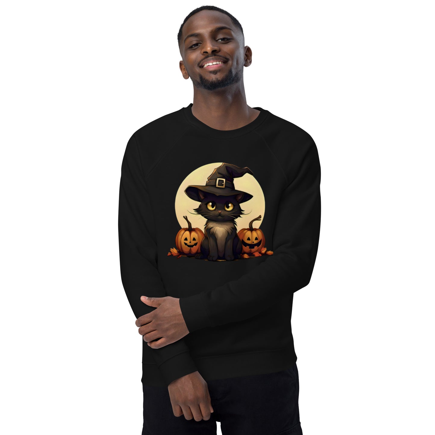 Unisex organic raglan halloween sweatshirt | Halloween Magic: Unisex Organic Comfort