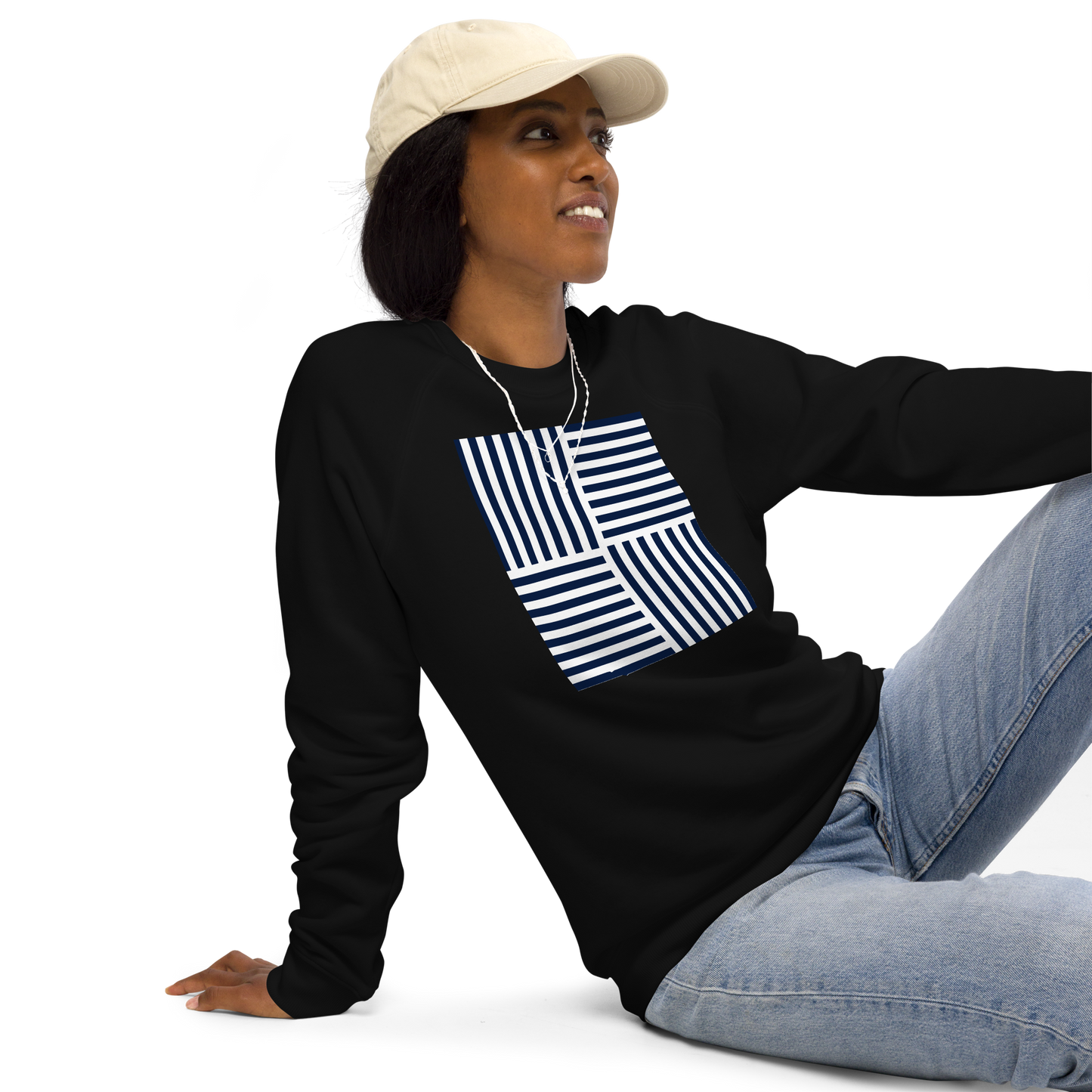 Unisex organic raglan sweatshirt