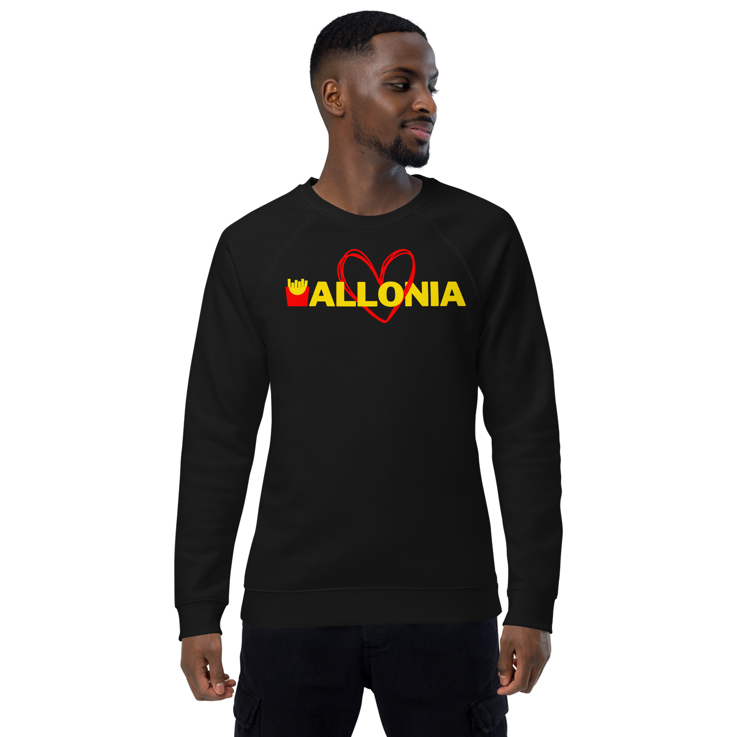 Unisex organic raglan sweatshirt Wallonia | Organic Cotton Bliss for All Genders