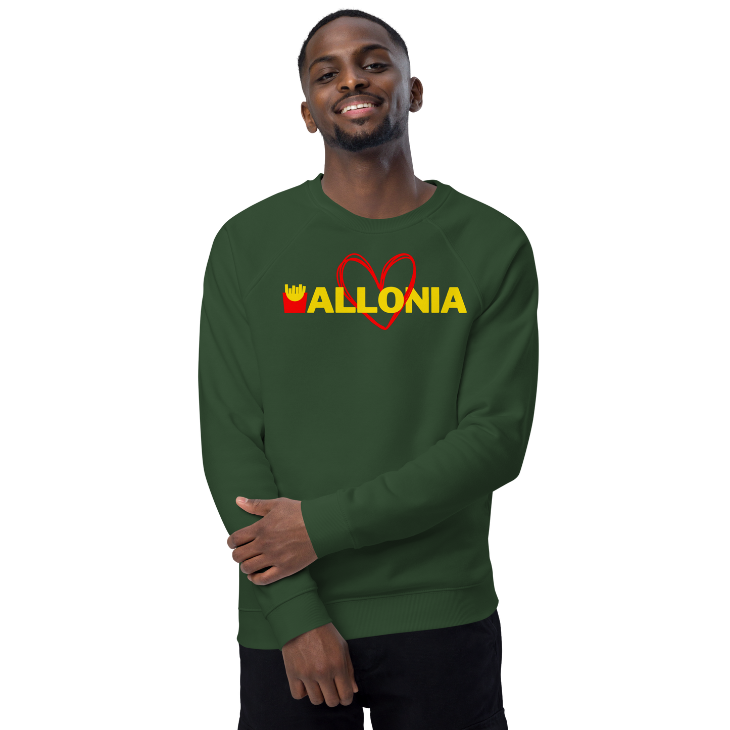 Unisex organic raglan sweatshirt Wallonia | Organic Cotton Bliss for All Genders