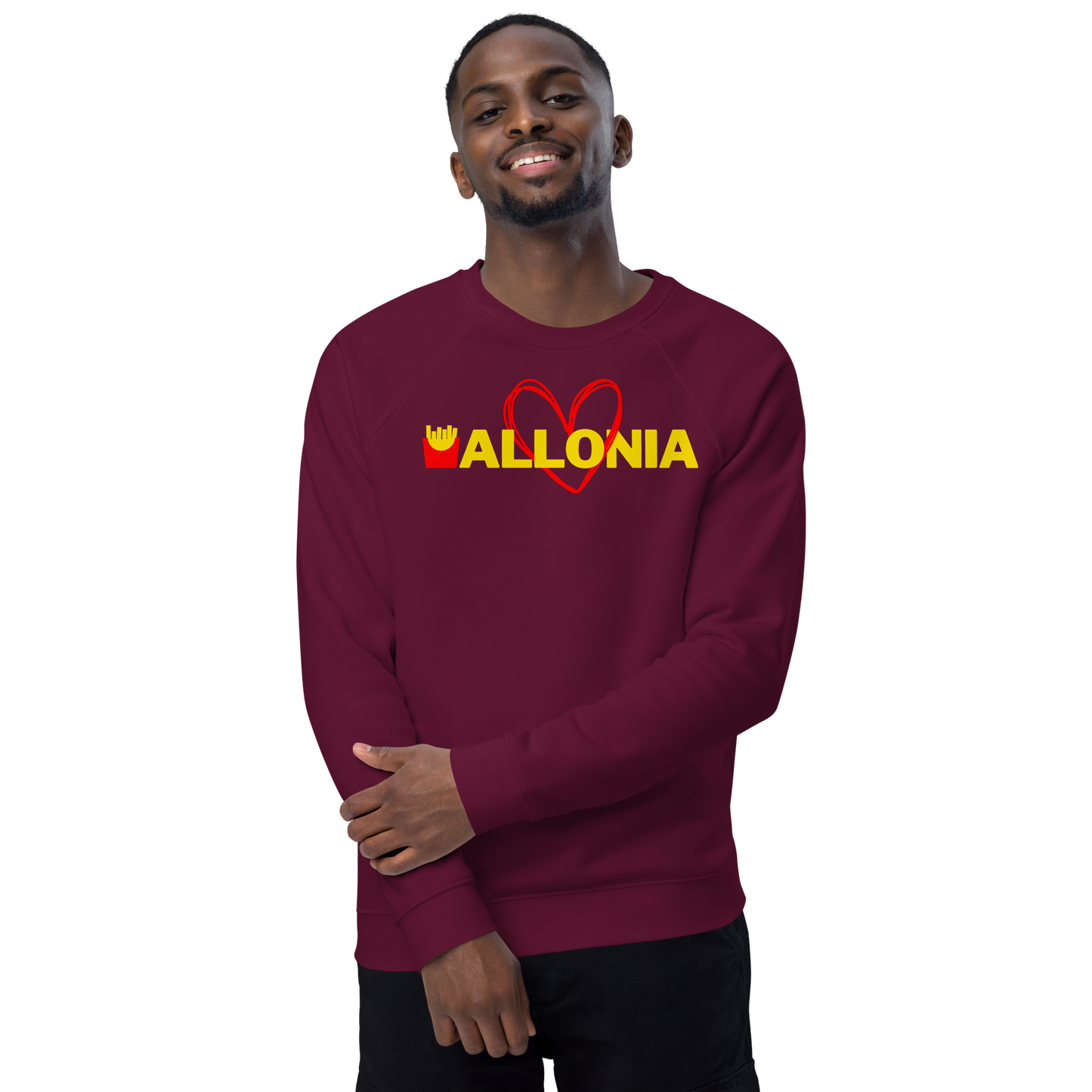 Unisex organic raglan sweatshirt Wallonia | Organic Cotton Bliss for All Genders