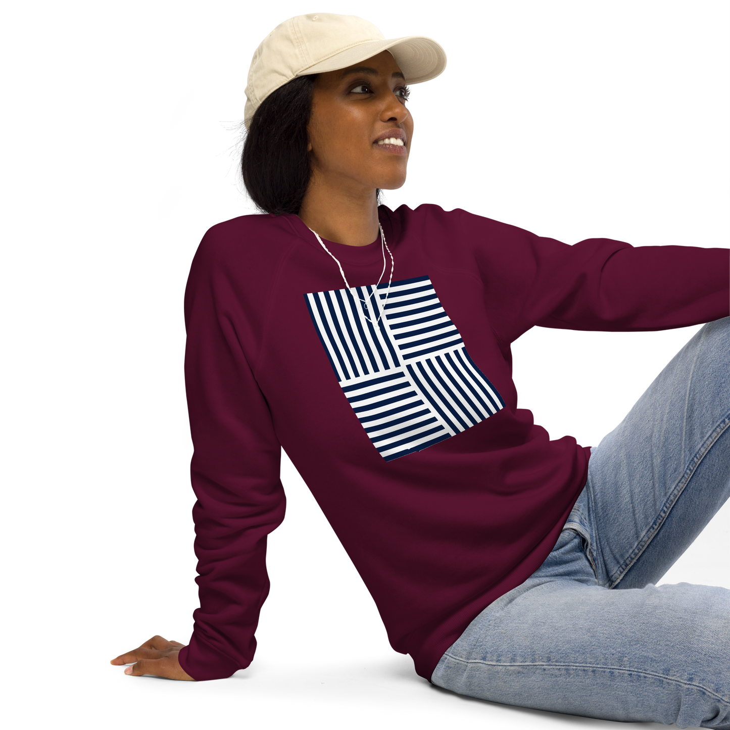 Unisex organic raglan sweatshirt