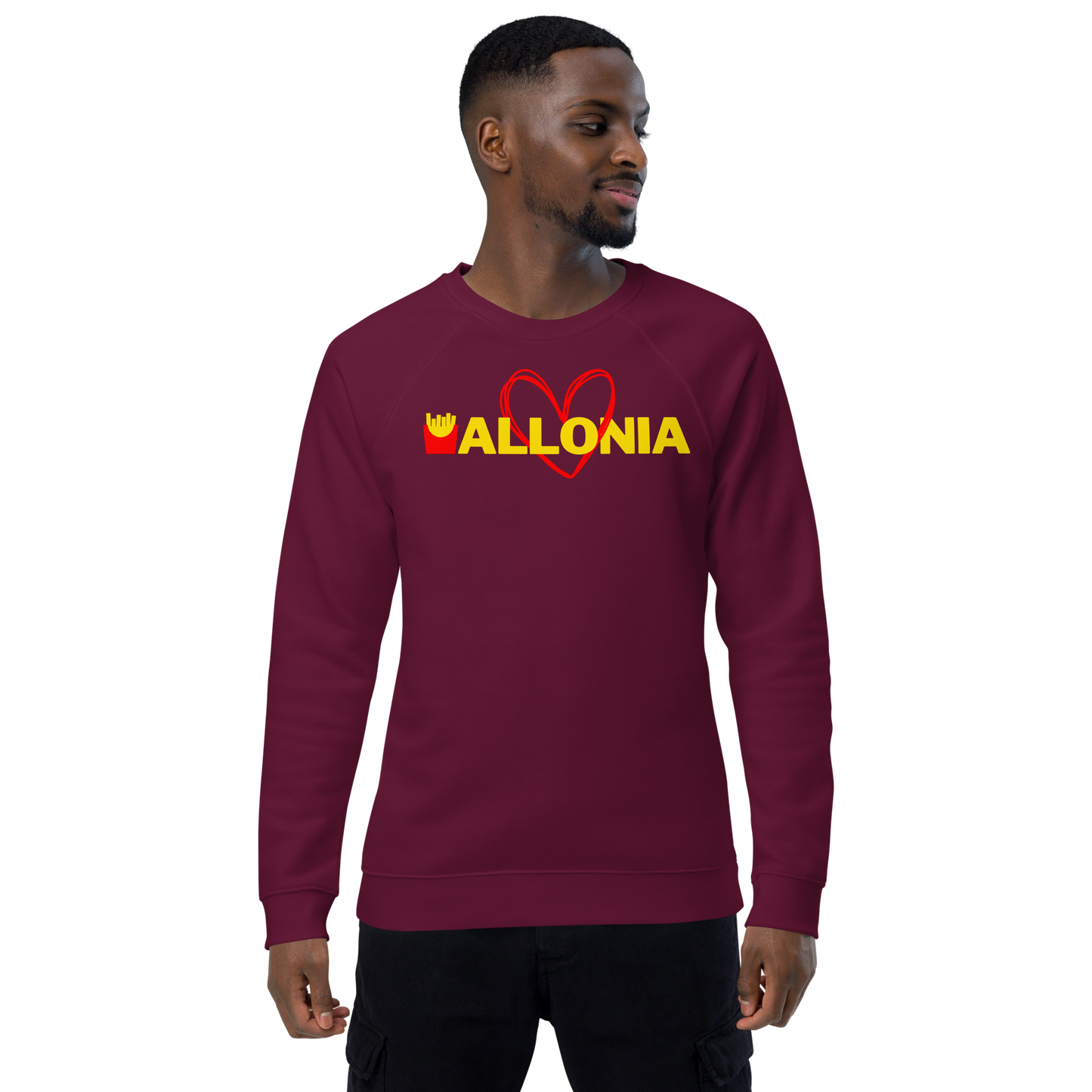 Unisex organic raglan sweatshirt Wallonia | Organic Cotton Bliss for All Genders