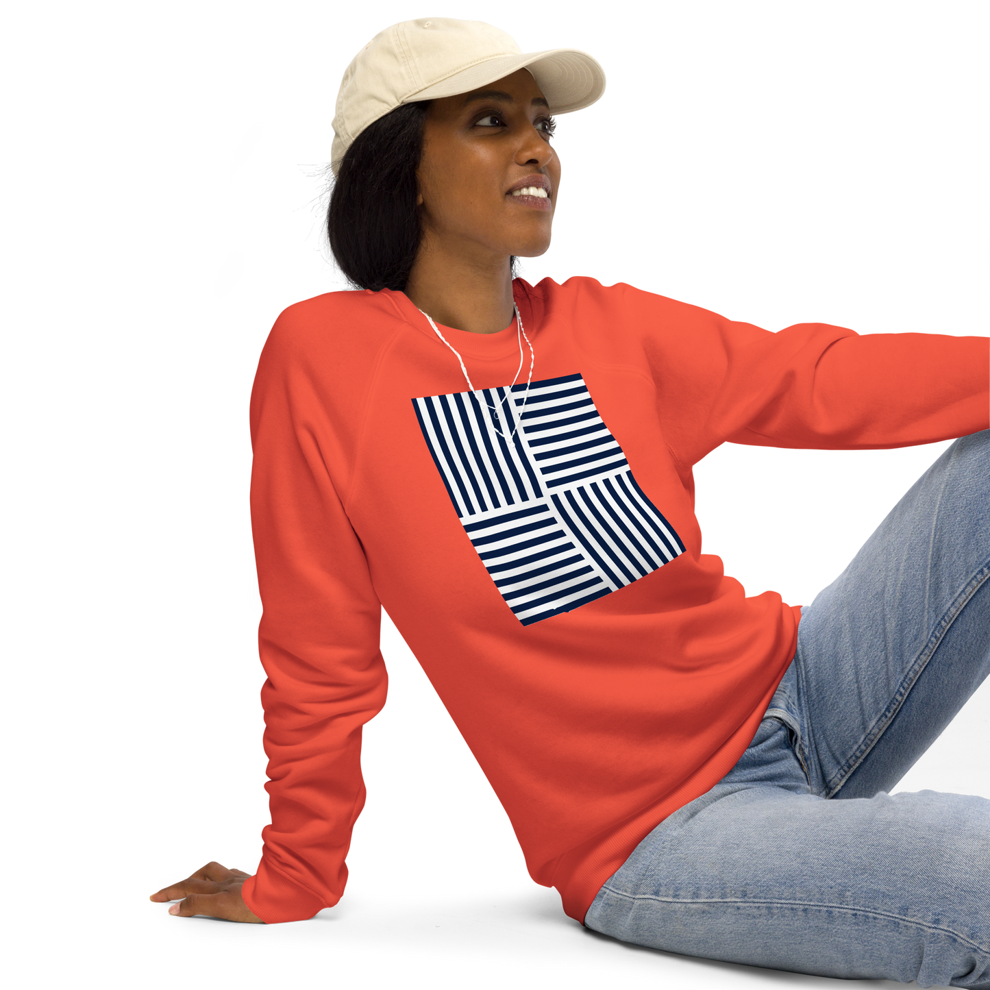 Unisex organic raglan sweatshirt