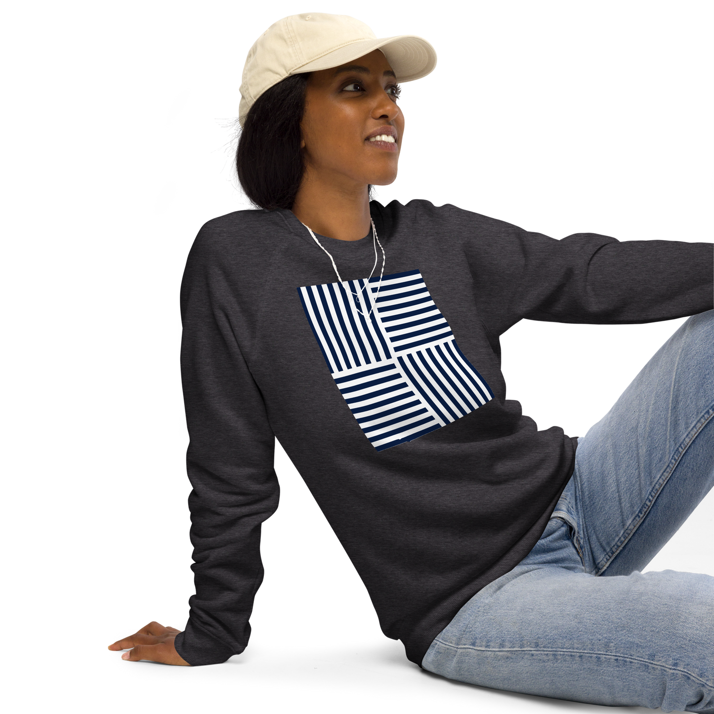 Unisex organic raglan sweatshirt