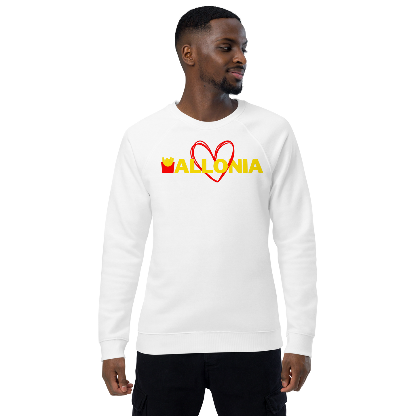 Unisex organic raglan sweatshirt Wallonia | Organic Cotton Bliss for All Genders