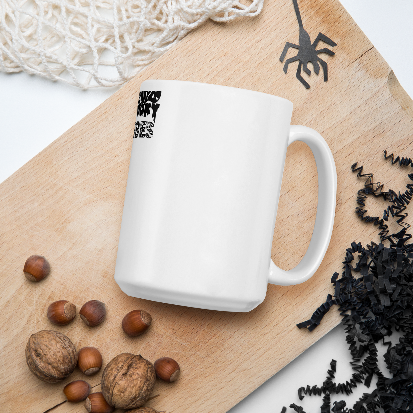 White Ceramic Mug | Perfect Gift Idea for  Halloween |  Dishwasher Proof | Fun Pottery Mug for Hot Chocolate and Tea | Drinkware