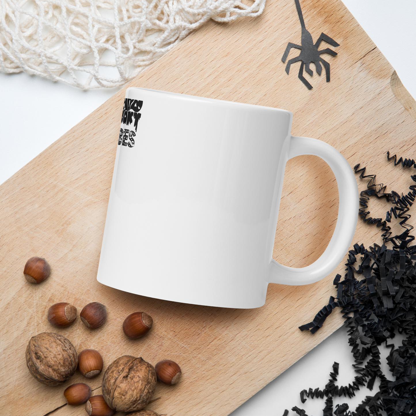 White Ceramic Mug | Perfect Gift Idea for  Halloween |  Dishwasher Proof | Fun Pottery Mug for Hot Chocolate and Tea | Drinkware